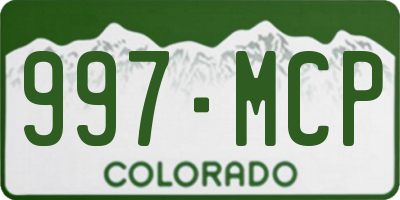 CO license plate 997MCP