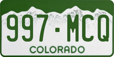 CO license plate 997MCQ