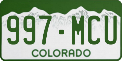CO license plate 997MCU