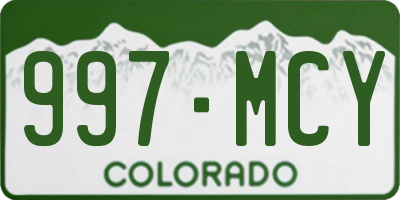 CO license plate 997MCY