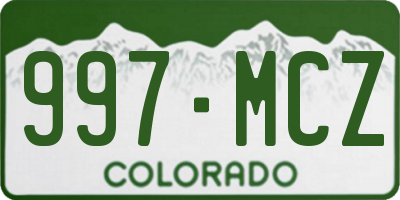 CO license plate 997MCZ