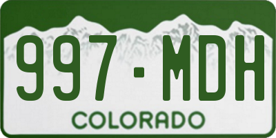 CO license plate 997MDH