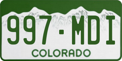 CO license plate 997MDI