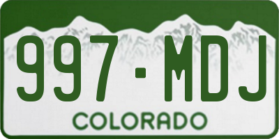 CO license plate 997MDJ