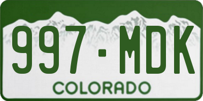 CO license plate 997MDK