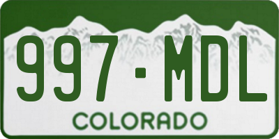 CO license plate 997MDL