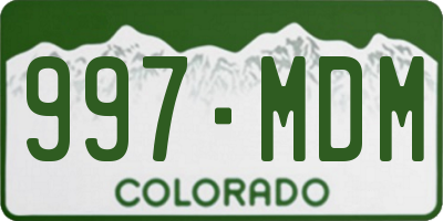 CO license plate 997MDM