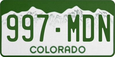 CO license plate 997MDN