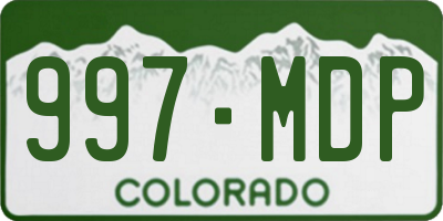 CO license plate 997MDP