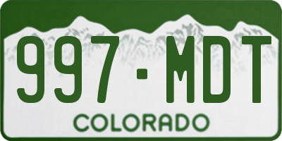 CO license plate 997MDT