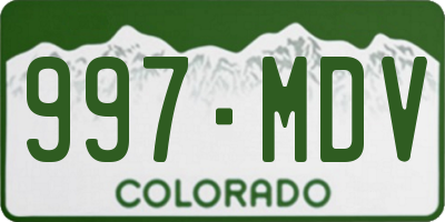 CO license plate 997MDV