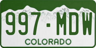 CO license plate 997MDW