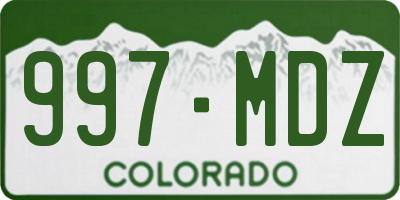 CO license plate 997MDZ