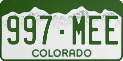 CO license plate 997MEE