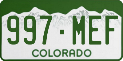 CO license plate 997MEF