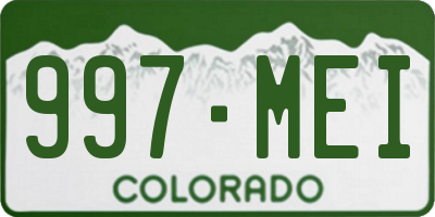 CO license plate 997MEI