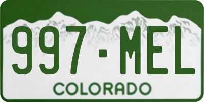 CO license plate 997MEL