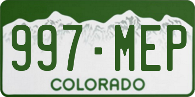 CO license plate 997MEP