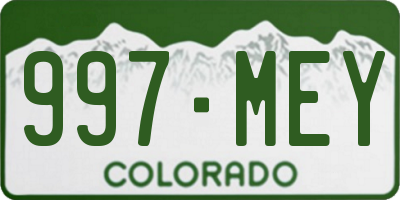 CO license plate 997MEY