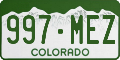 CO license plate 997MEZ