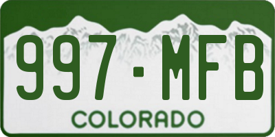 CO license plate 997MFB