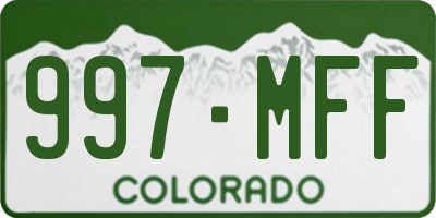 CO license plate 997MFF