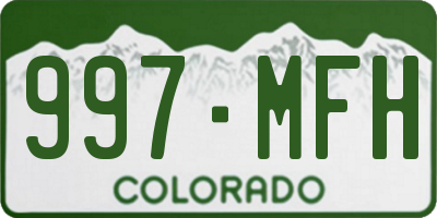 CO license plate 997MFH