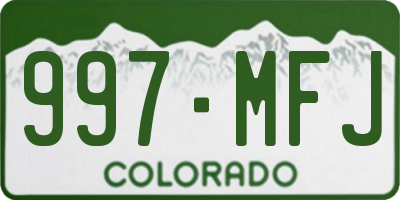 CO license plate 997MFJ