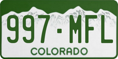 CO license plate 997MFL