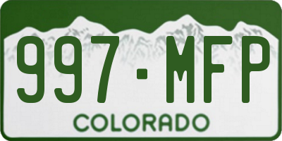 CO license plate 997MFP