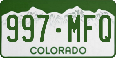 CO license plate 997MFQ