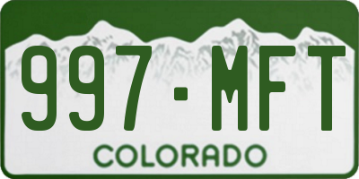 CO license plate 997MFT