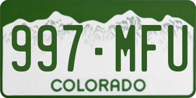 CO license plate 997MFU