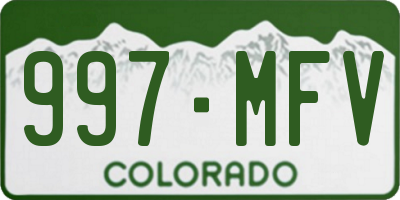 CO license plate 997MFV