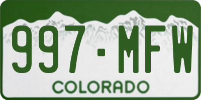 CO license plate 997MFW