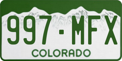 CO license plate 997MFX