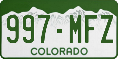 CO license plate 997MFZ