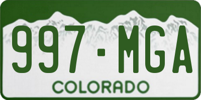 CO license plate 997MGA