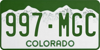 CO license plate 997MGC