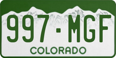 CO license plate 997MGF