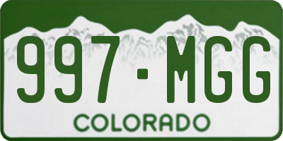 CO license plate 997MGG