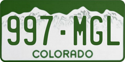 CO license plate 997MGL