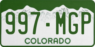 CO license plate 997MGP