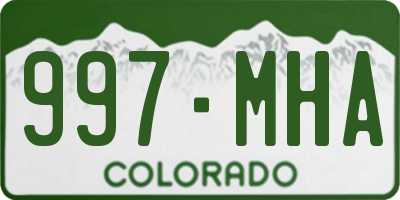 CO license plate 997MHA