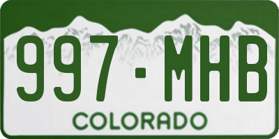 CO license plate 997MHB