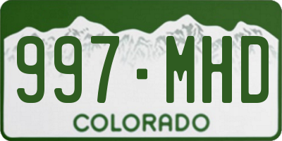 CO license plate 997MHD