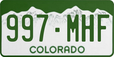 CO license plate 997MHF