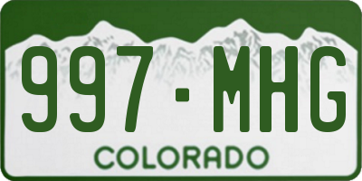 CO license plate 997MHG
