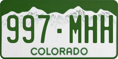 CO license plate 997MHH