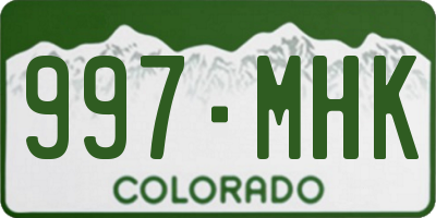 CO license plate 997MHK
